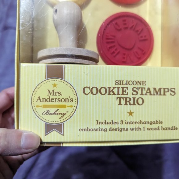 Mrs Anderson's Silicone Cookie Stamps Trio Smiley Home Made With Love! New - Picture 7 of 9